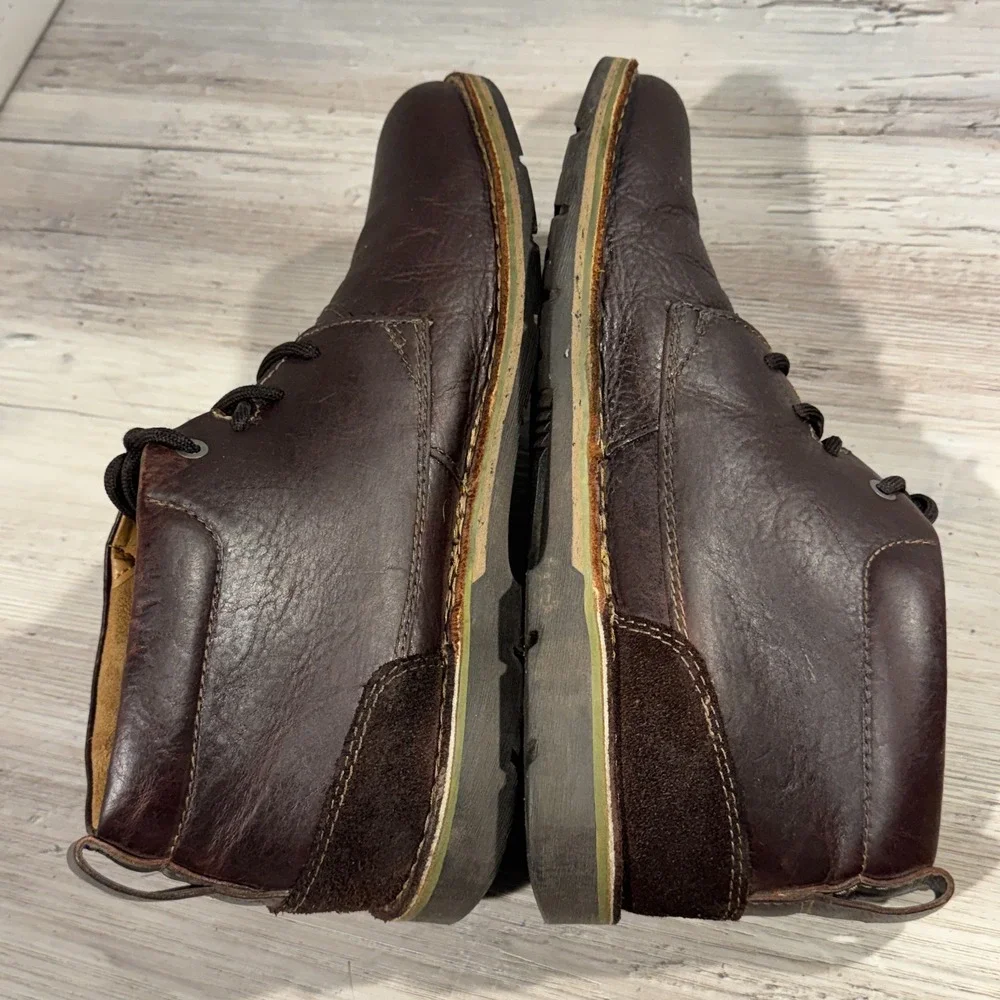 Clarks Men's Edgewick Mid Low Brown Leather Chukka Boots Size 12 M EUC